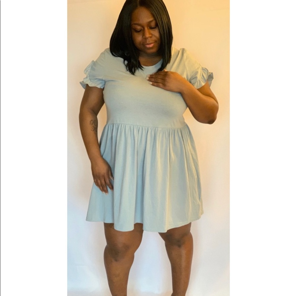 Ruffle Sleeve Baby Doll Dress - Curvy Diva